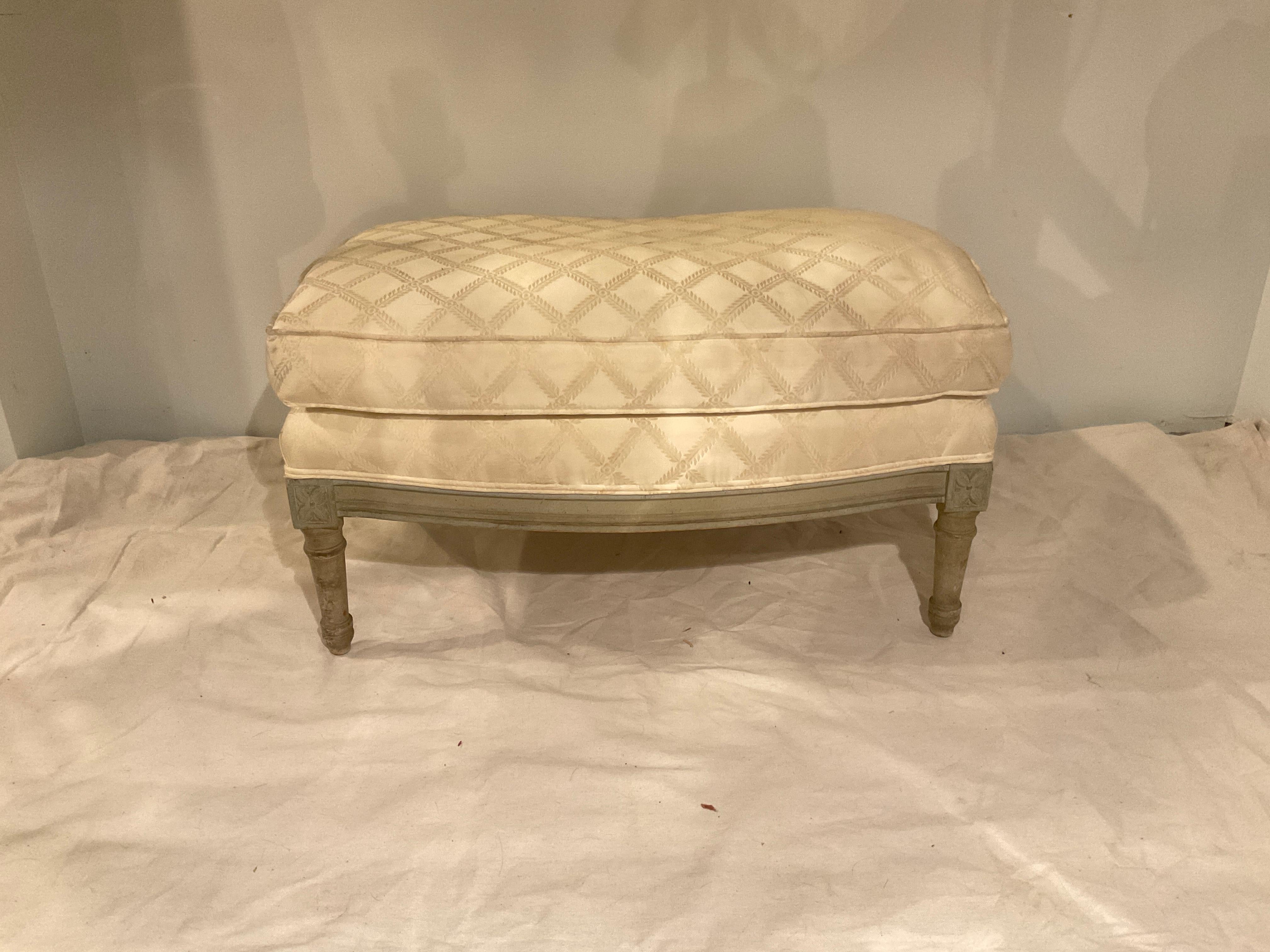 French Louis XVI Lounge Chair And Ottoman  For Sale 7