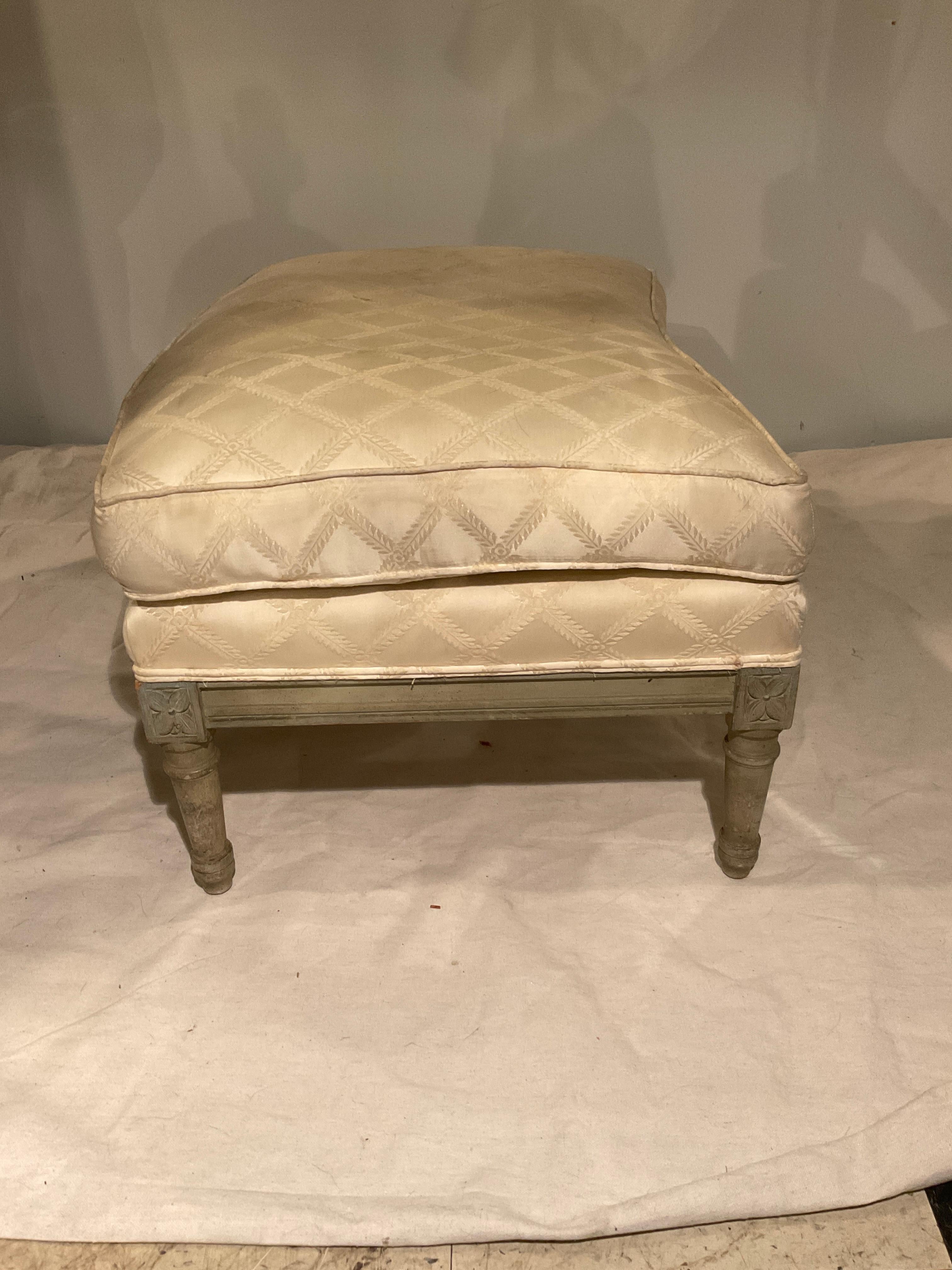 French Louis XVI Lounge Chair And Ottoman  For Sale 9