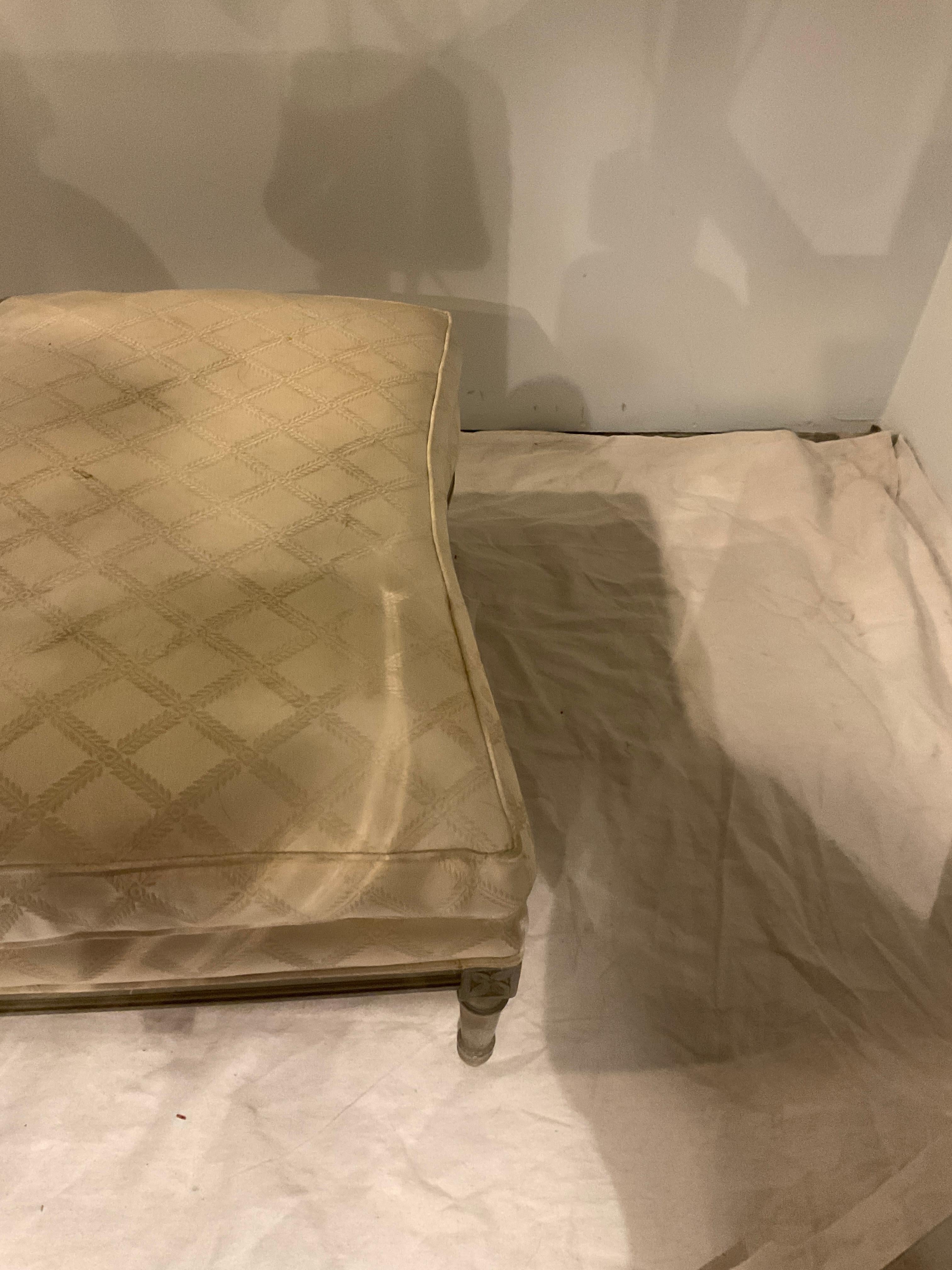 French Louis XVI Lounge Chair And Ottoman For Sale 10