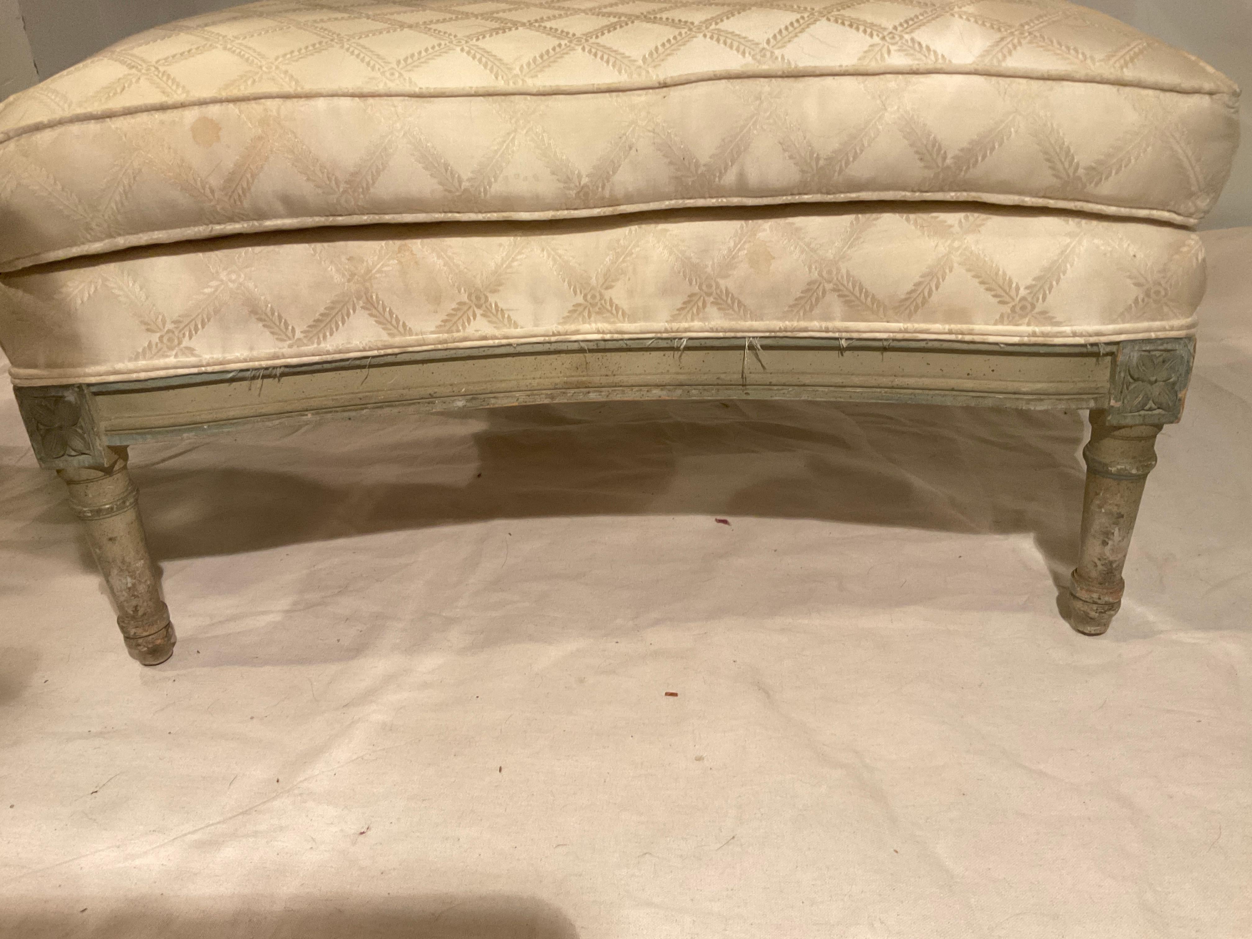 French Louis XVI Lounge Chair And Ottoman For Sale 11