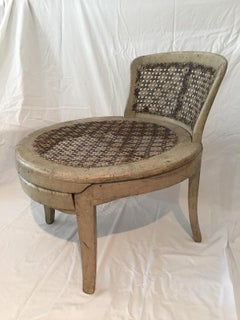 French Louis XVI Low Caned Fireside Slipper Chair, 18th Century