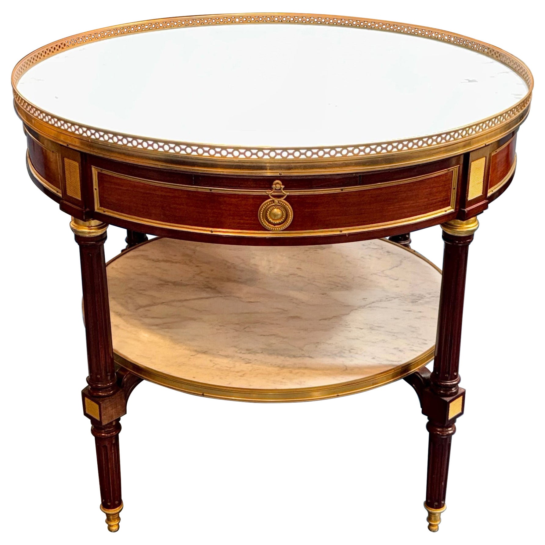 Mesa de centro francesa de estilo Luis XVI de caoba en venta