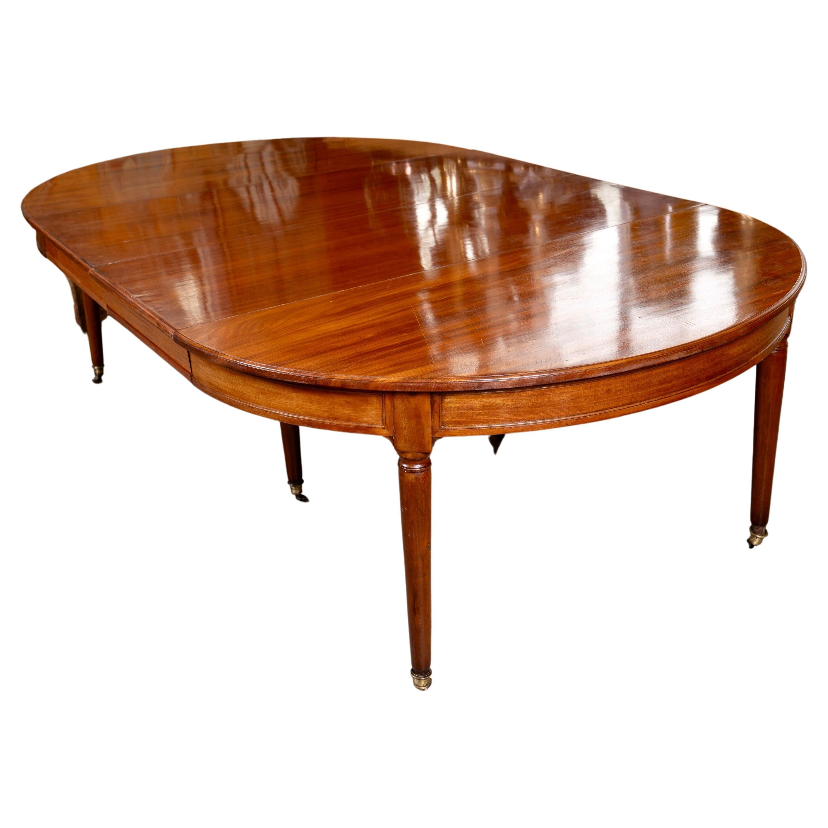 French Louis XVI Mahogany Extension Table For Sale