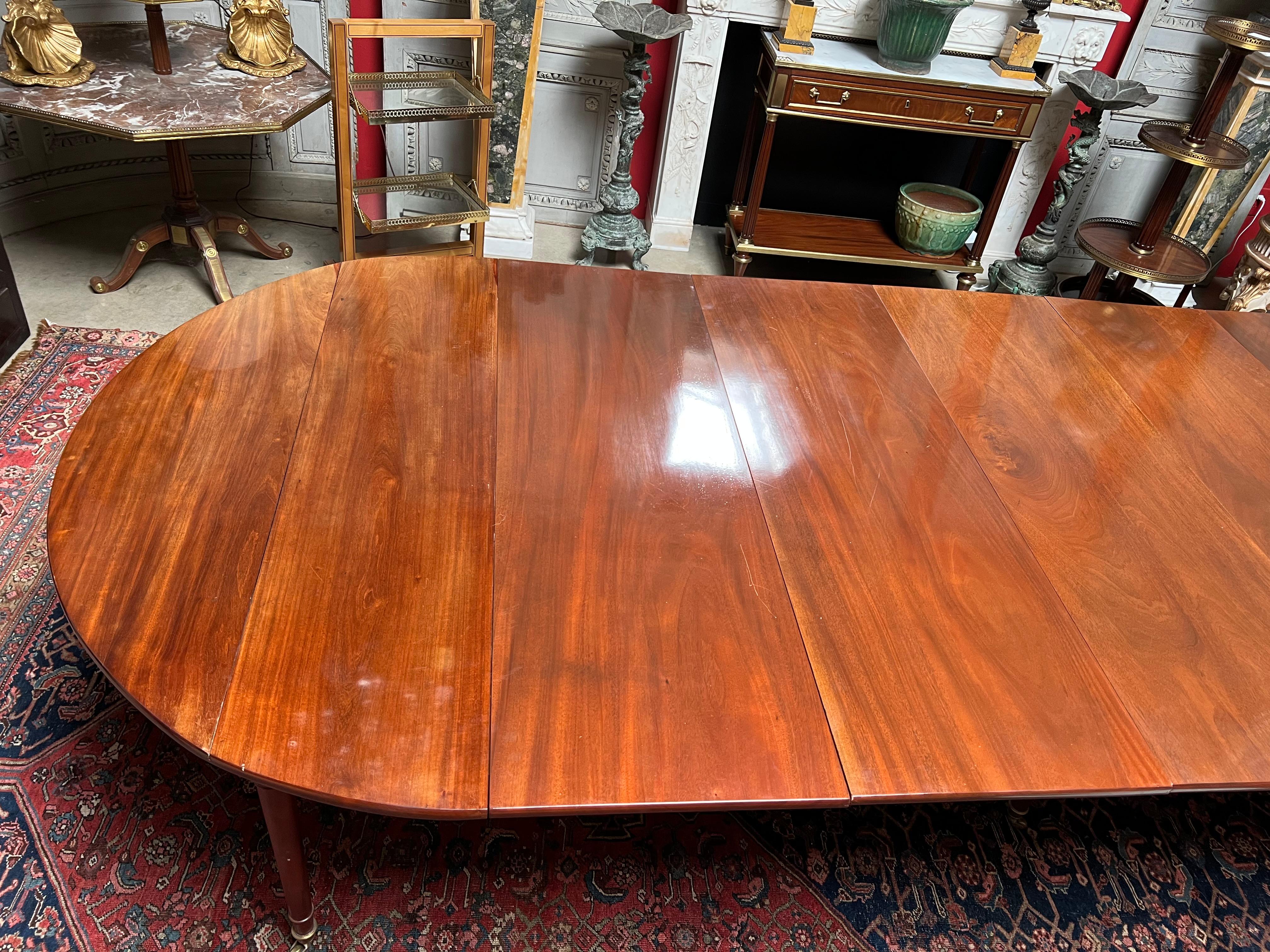 French Louis XVI Mahogany Extention Dining Table 1