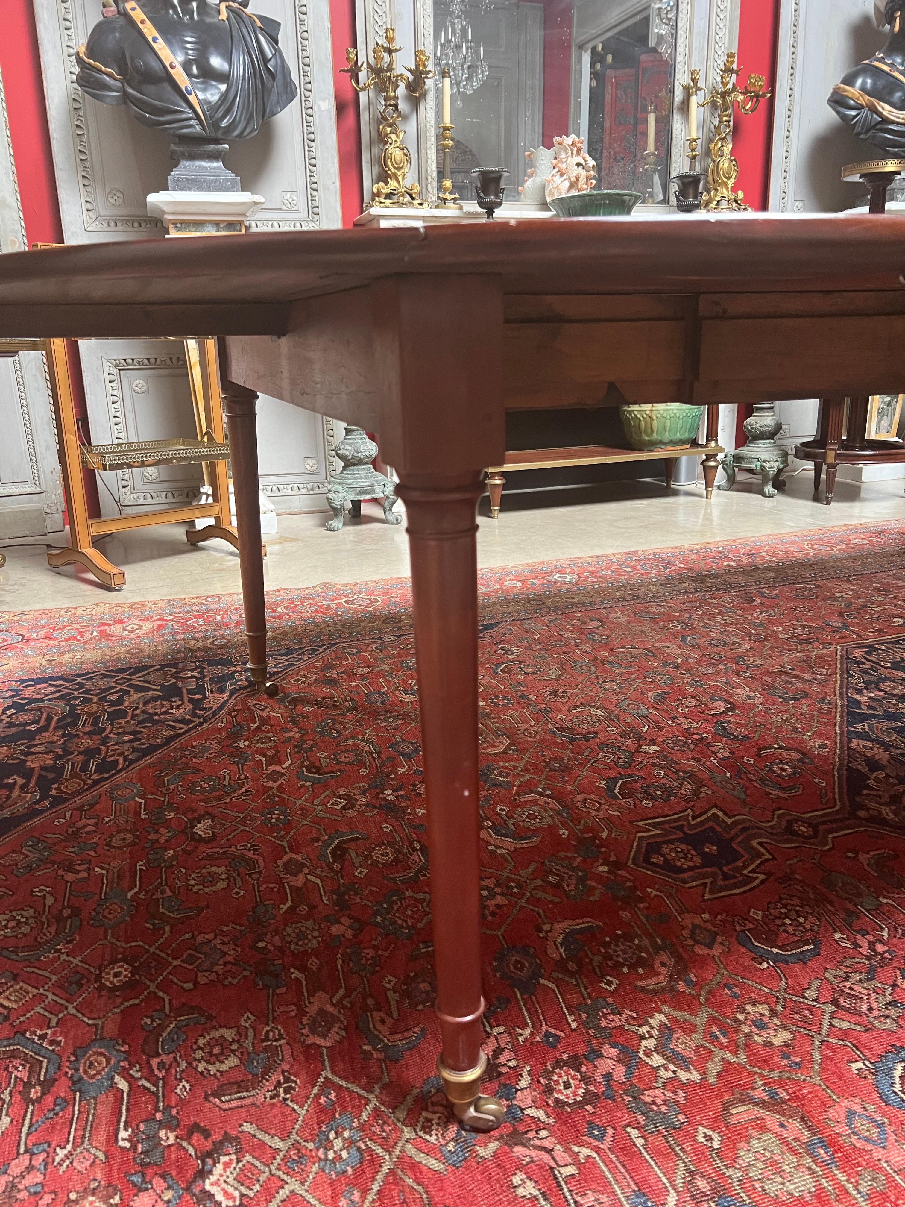 French Louis XVI Mahogany Extention Dining Table 3
