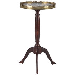 French Louis XVI Mahogany Gueridon Table with Marble Top, 1940s