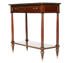 French Louis XVI Mahogany Marble Top Console Table, 18th Centry
