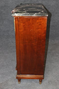 French Louis XVI Maison Forest Marble Top Cabinet with Inset Chinoiserie Panels