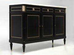 French Louis XVI Maison Jansen Inspired Buffet, Restored in an Ebonized Finish