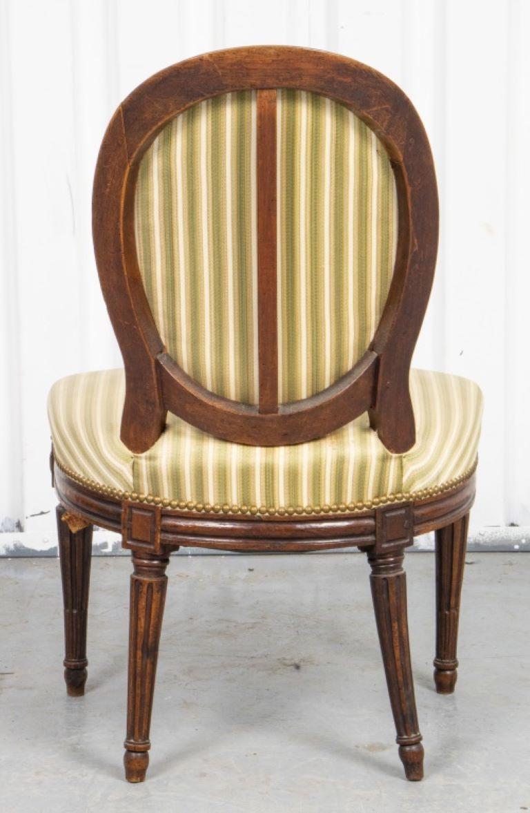 French Louis XVI Manner Side Dining Chairs, Pair For Sale 1