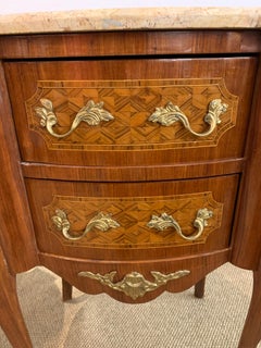 French Louis XVI Marble-Top and Bronze Ormolu Tables Nightstands Chests
