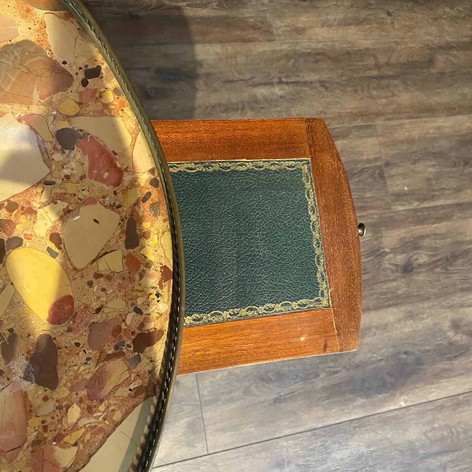 French Louis XVI Marble Top Bouillette  Games or Side Table In Good Condition For Sale In Hopewell, NJ