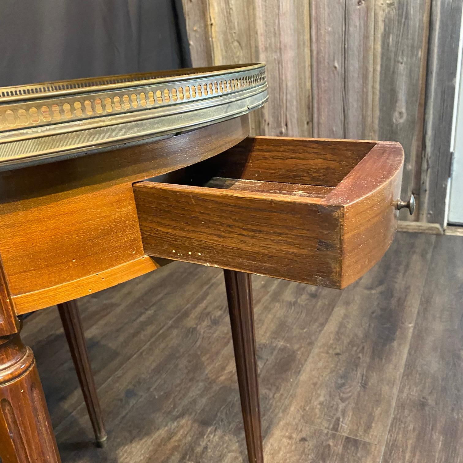 20th Century French Louis XVI Marble Top Bouillette  Games or Side Table For Sale