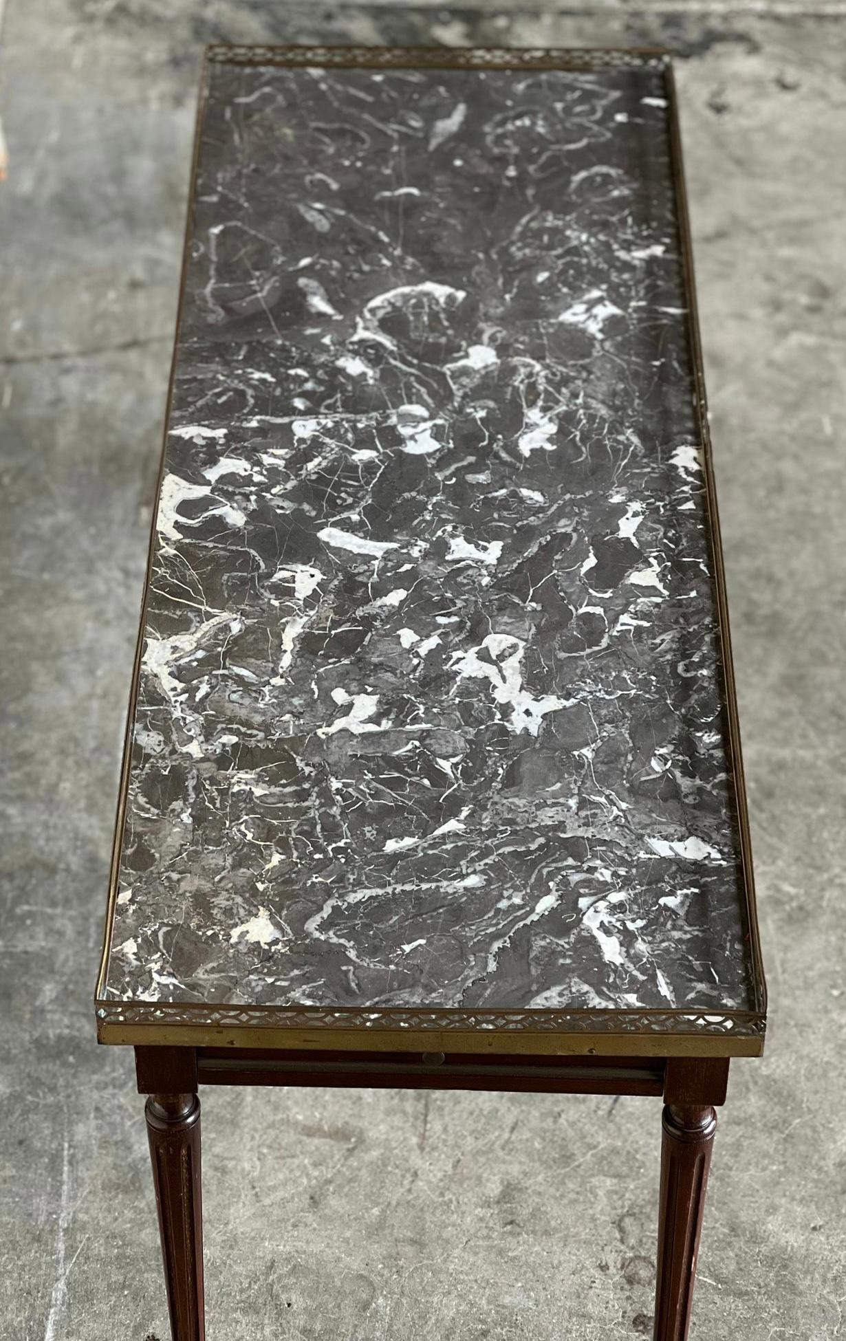20th Century French Louis XVI Marble Top Coffee Table