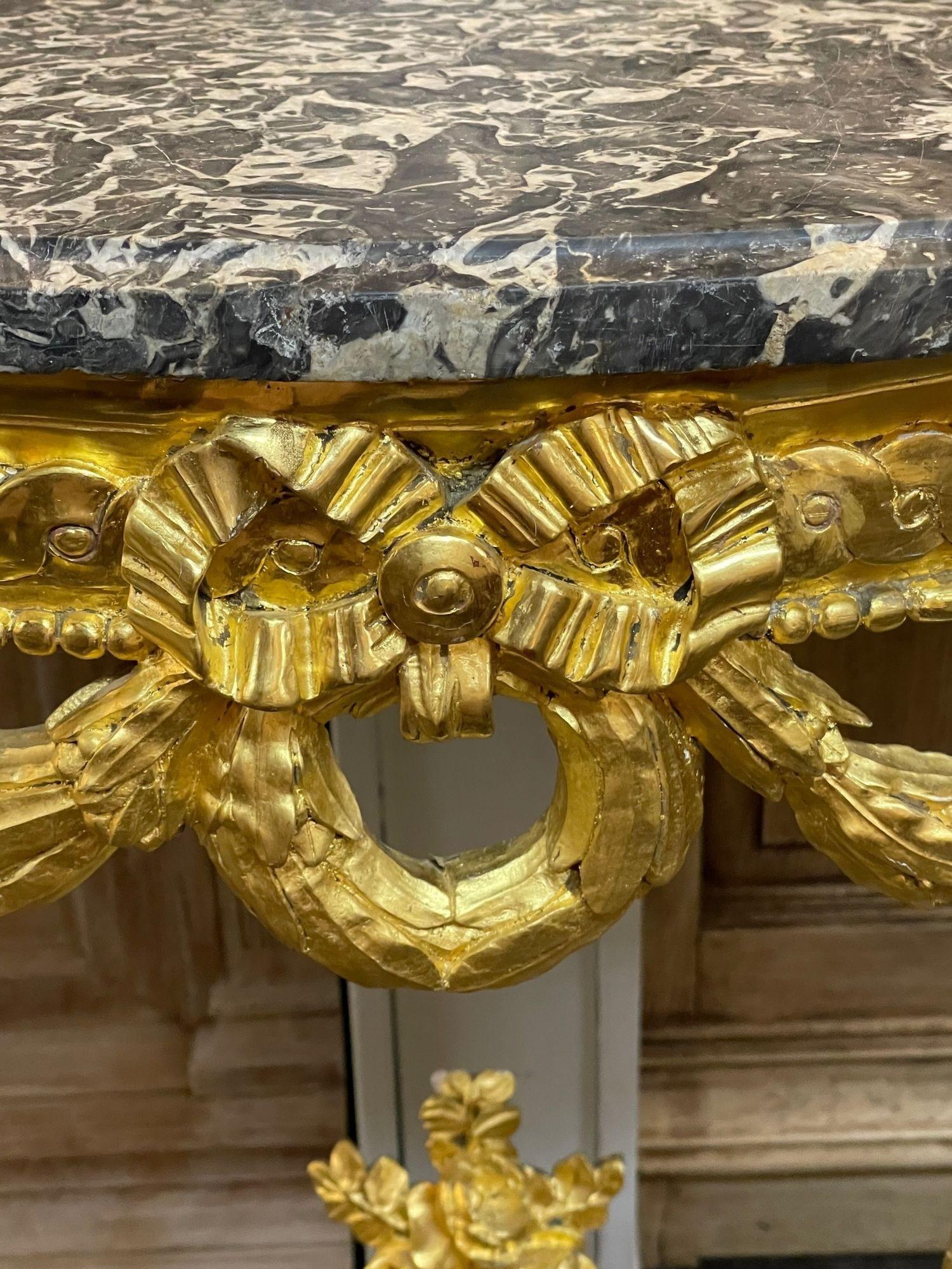 French Louis XVI Marble Top Console For Sale 1