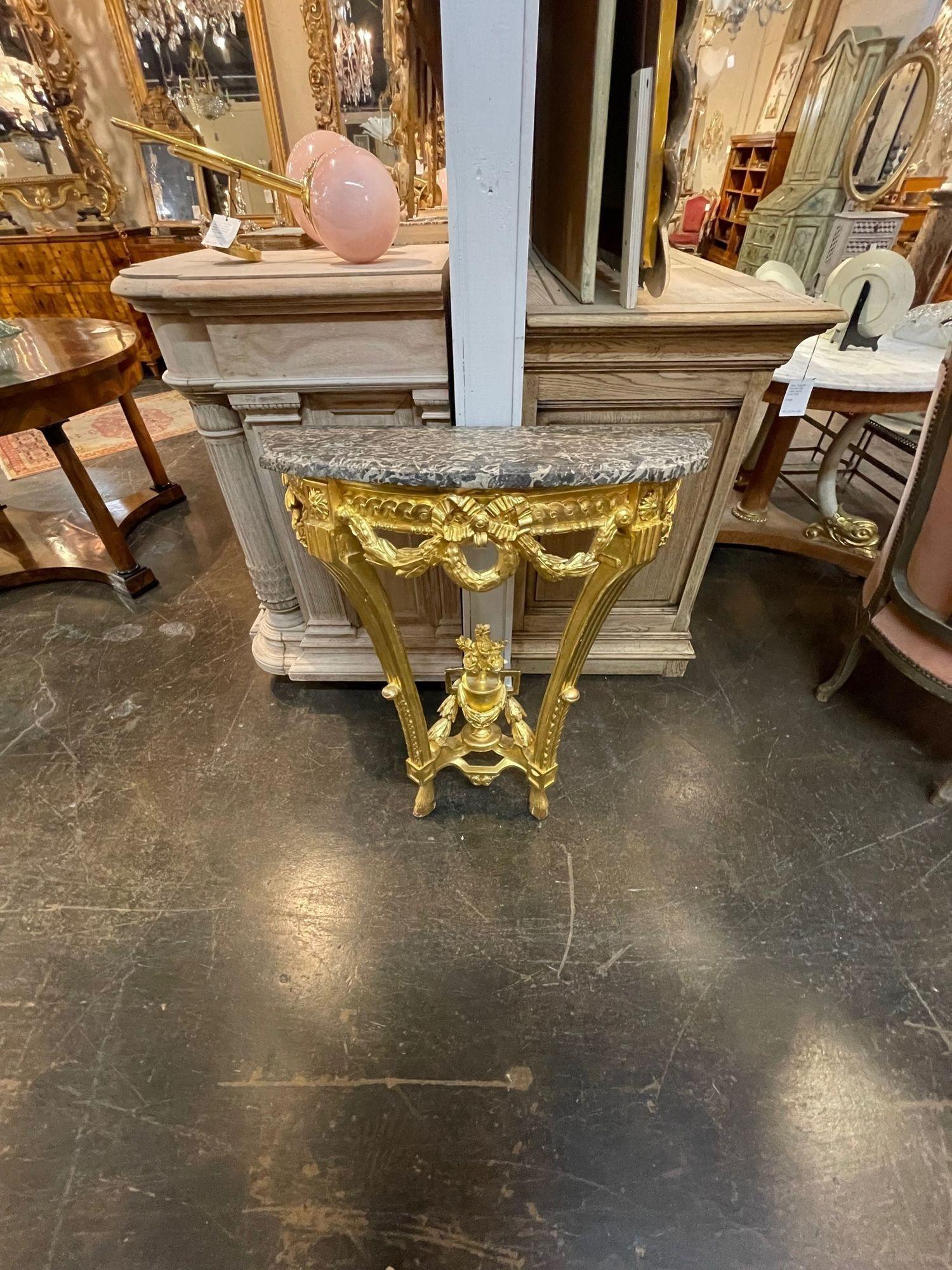 French Louis XVI Marble Top Console For Sale 5