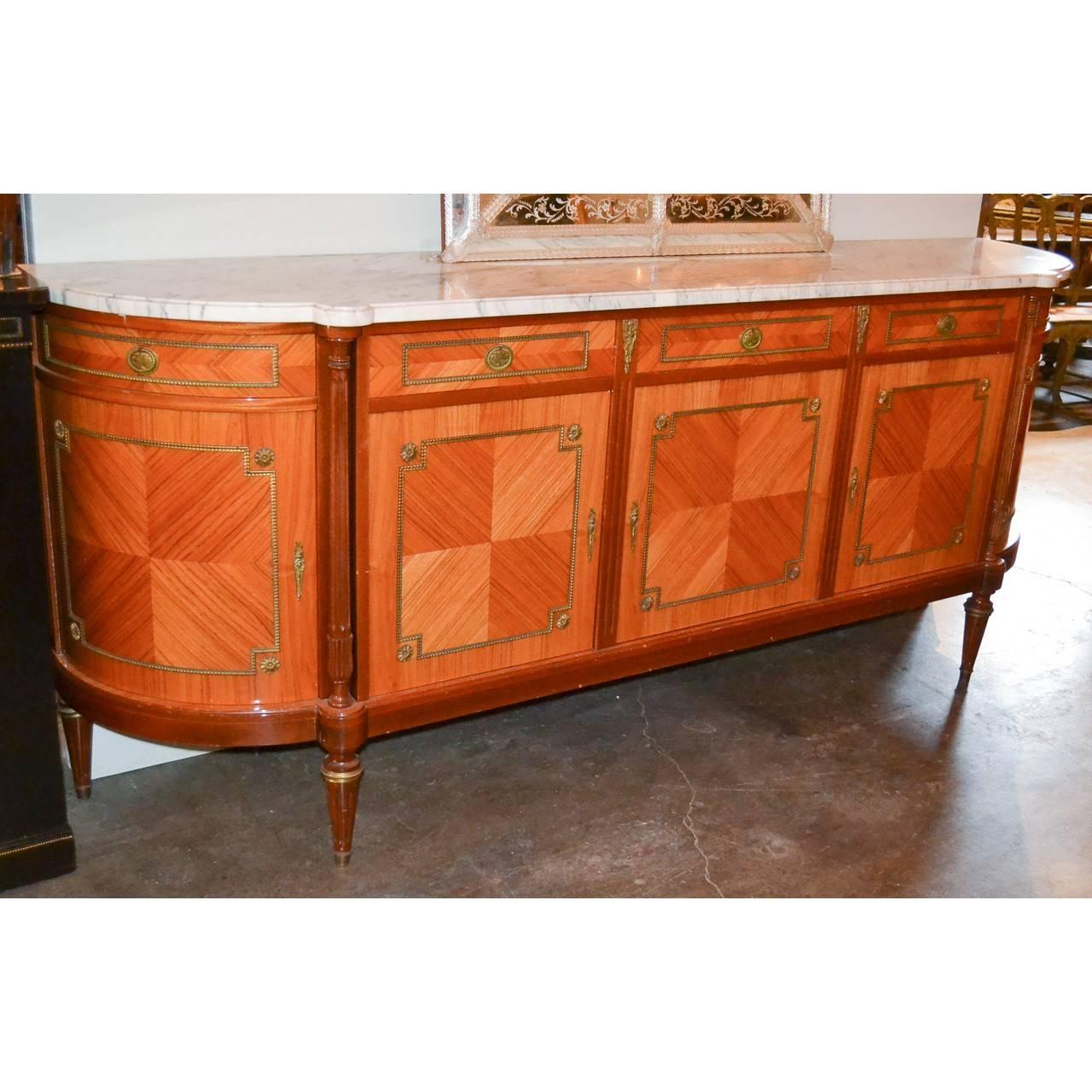 French Louis XVI Marble-Top Sideboard In Good Condition In Dallas, TX