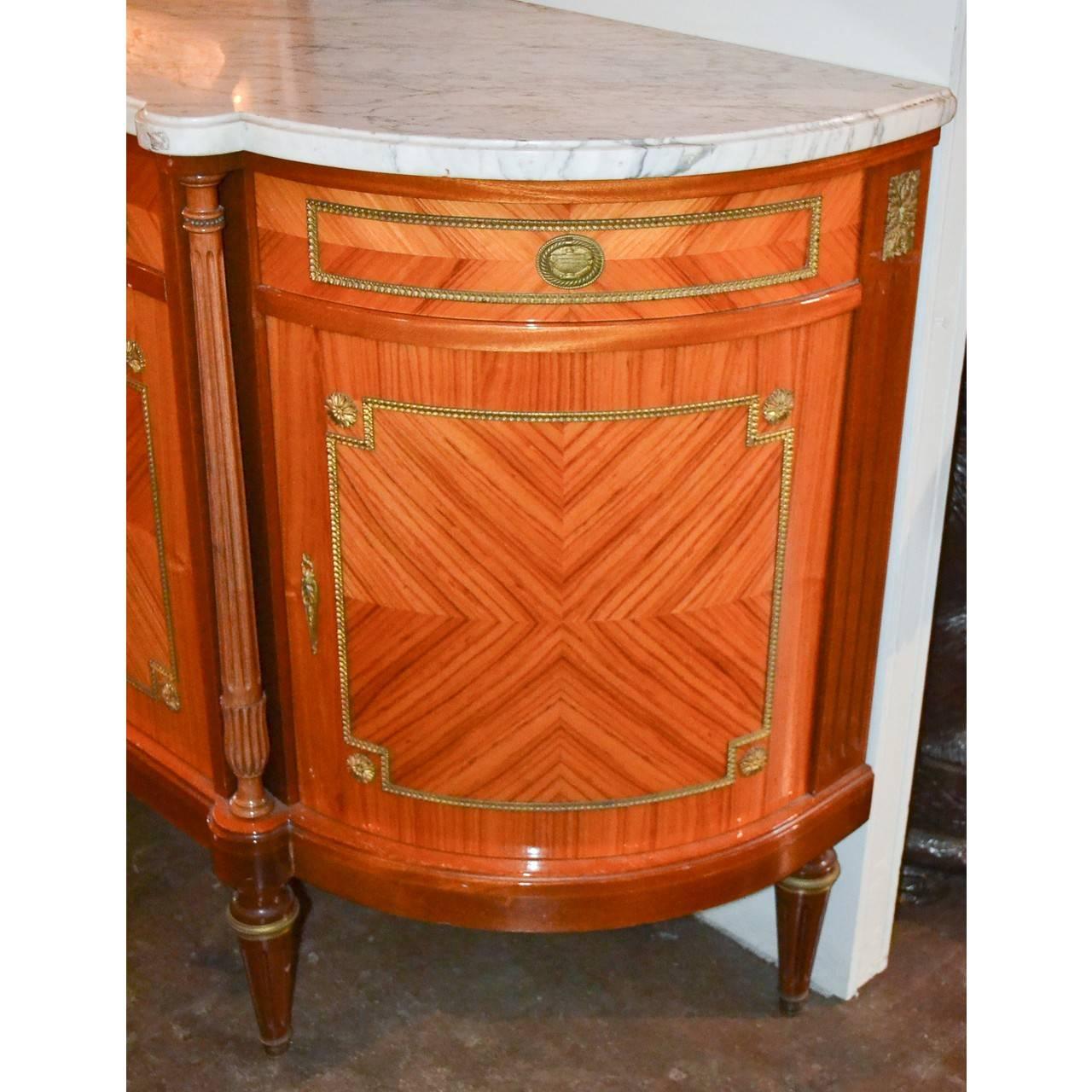 Ormolu French Louis XVI Marble-Top Sideboard