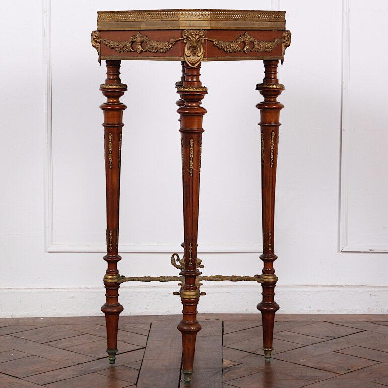 Mahogany French Louis XVI Marble-Top Stand