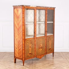 French Louis XVI Marquetry Vitrine, Early 19th Century