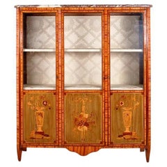 French Louis XVI Marquetry Vitrine, Early 19th Century