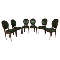 French Louis XVI Medallion Back Dining Chairs – Set of 6