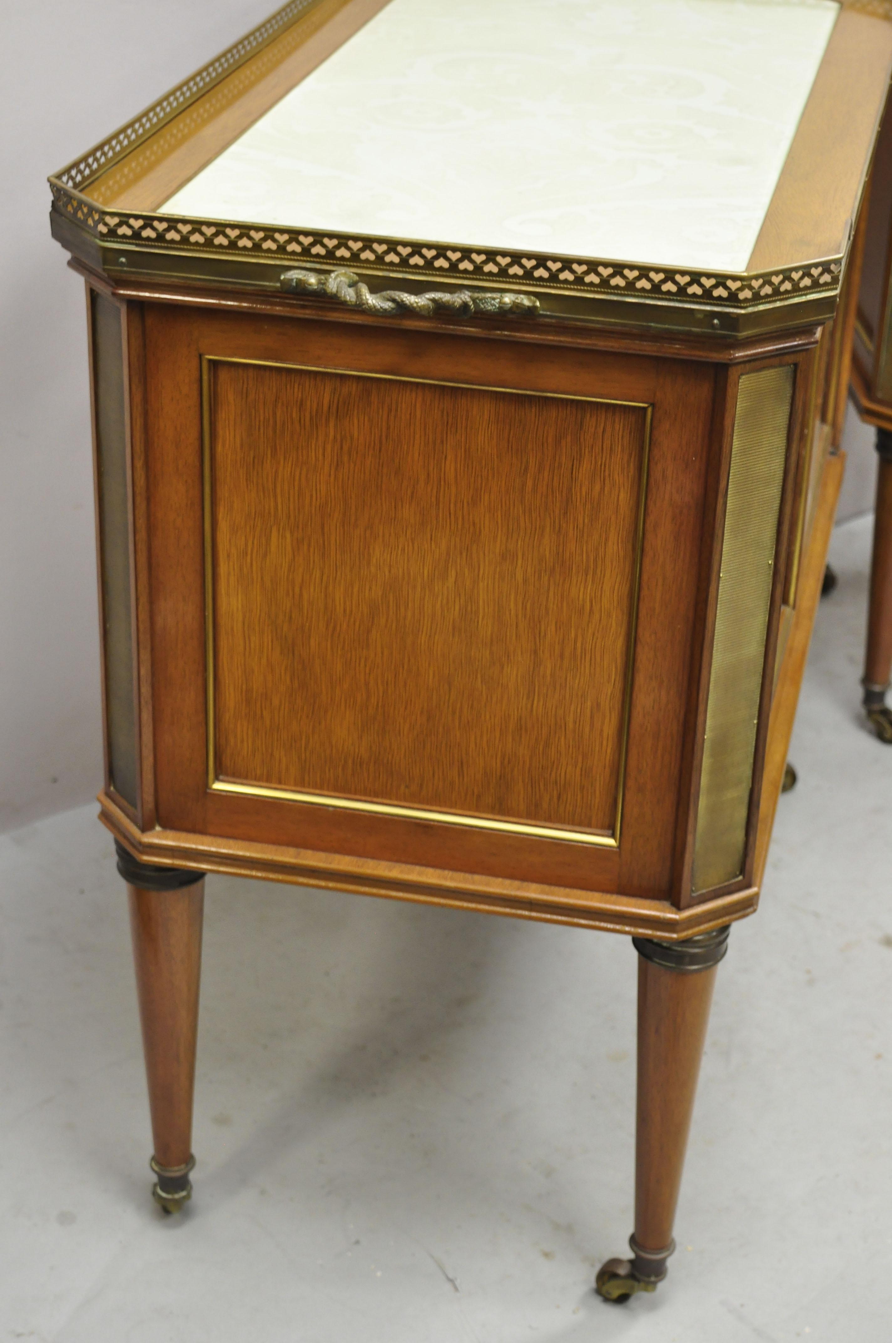 French Louis XVI Neoclassical Regency Mahogany Server Cabinet Tables, a Pair For Sale 6