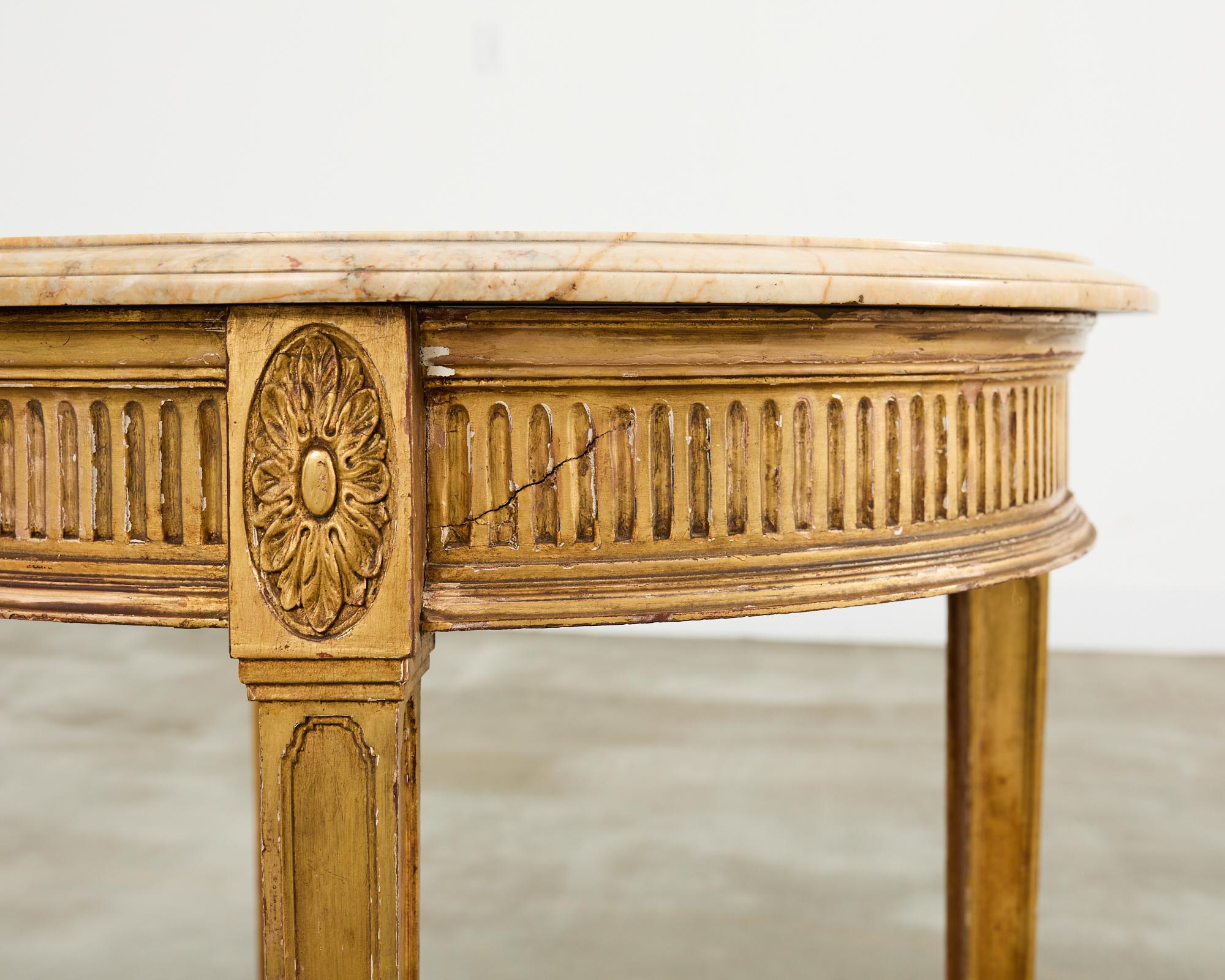 French Louis XVI Neoclssical Style Marble Top Center Table For Sale 13