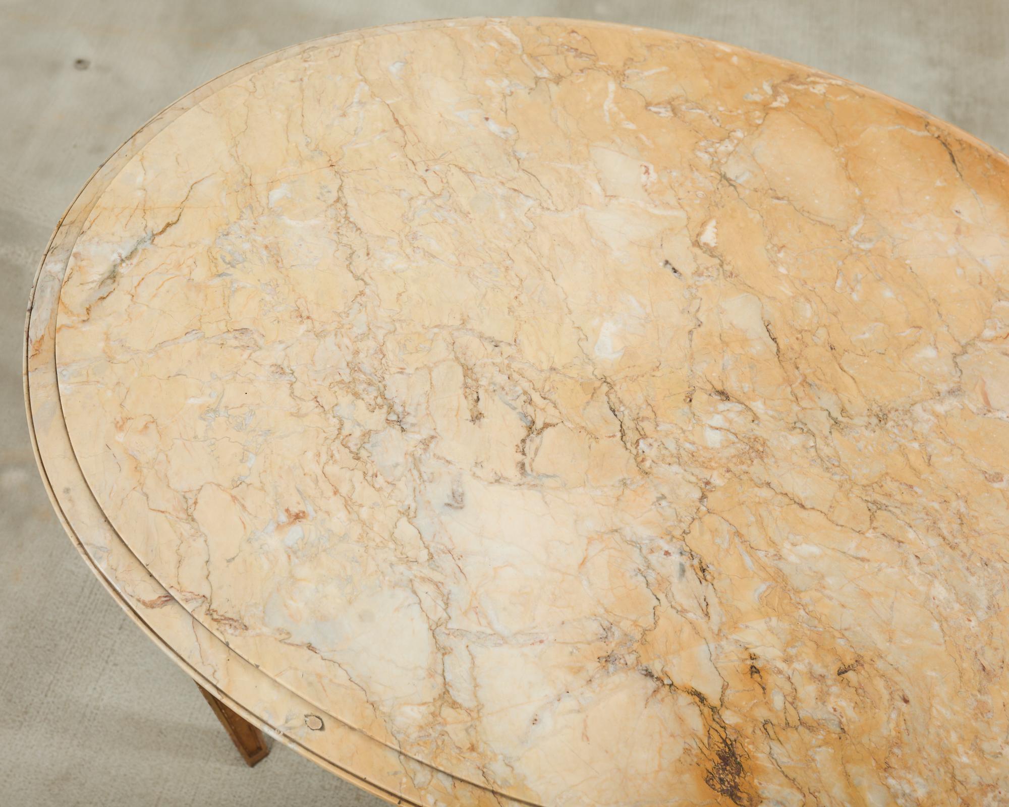 French Louis XVI Neoclssical Style Marble Top Center Table For Sale 2