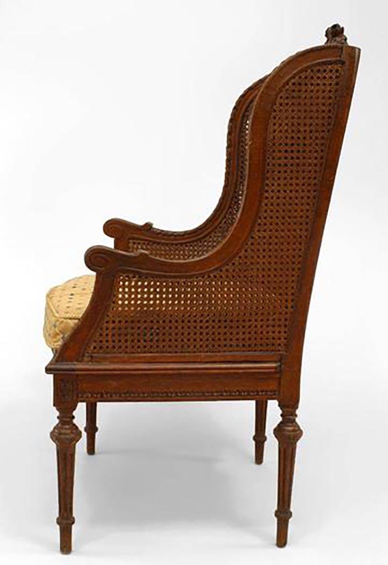 19th Century French Louis XVI Oak Wing Chairs