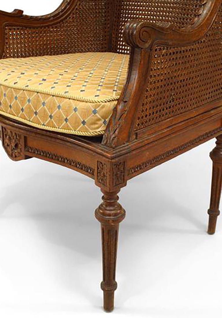 French Louis XVI Oak Wing Chairs 1