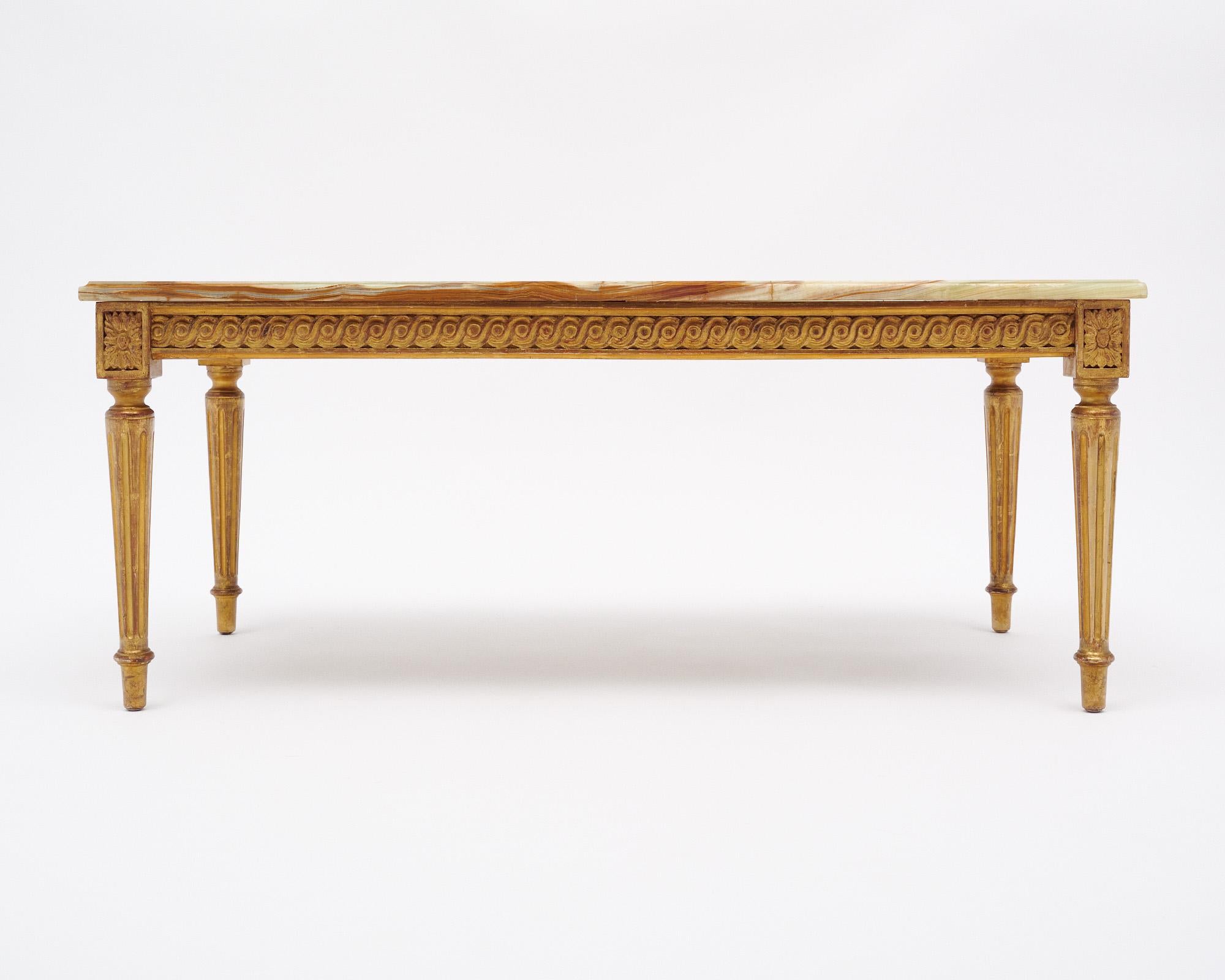 Francese French Louis XVI Onyx Top Coffee Table in vendita