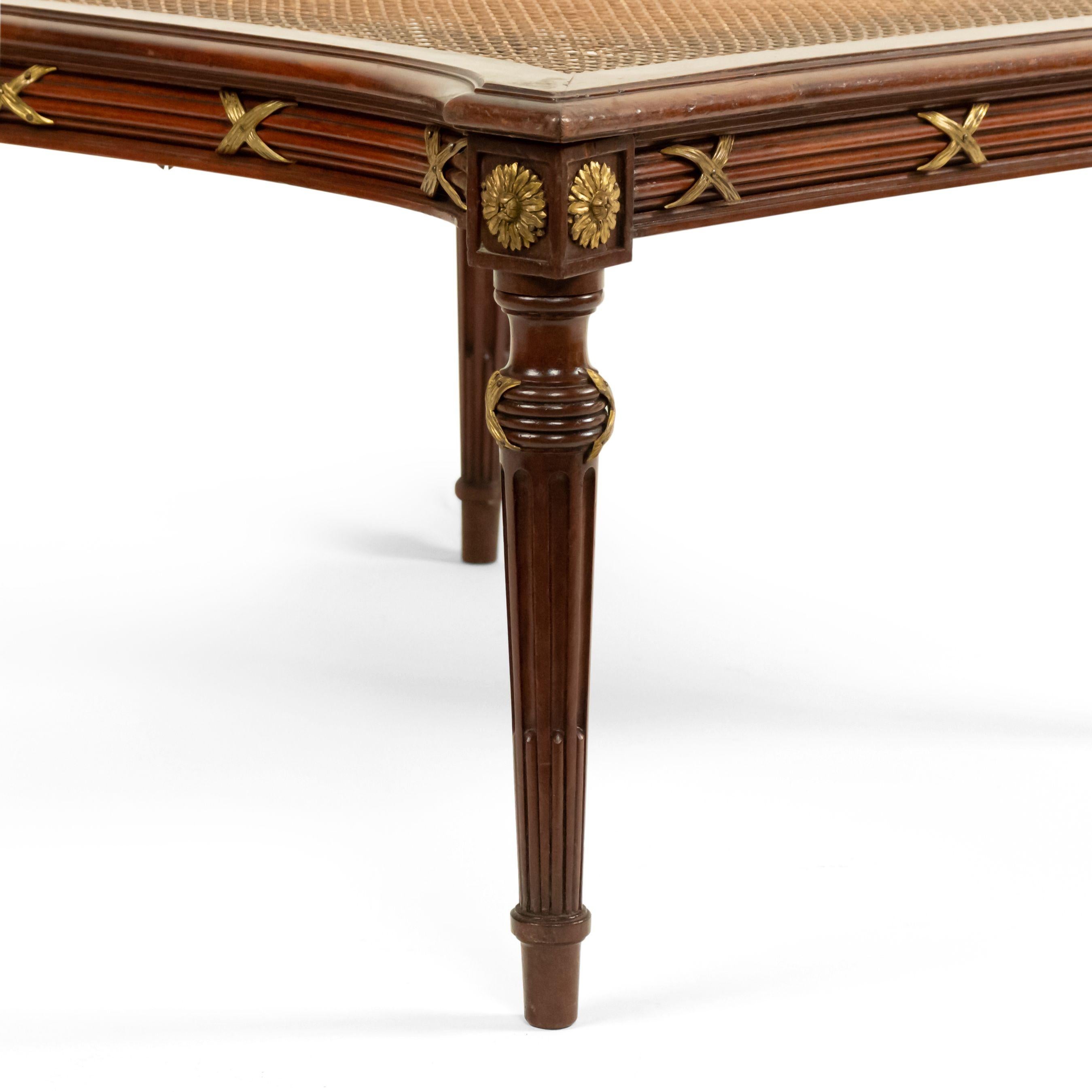 French Louis XVI Style Ormulu Mahogany Ottoman For Sale 2