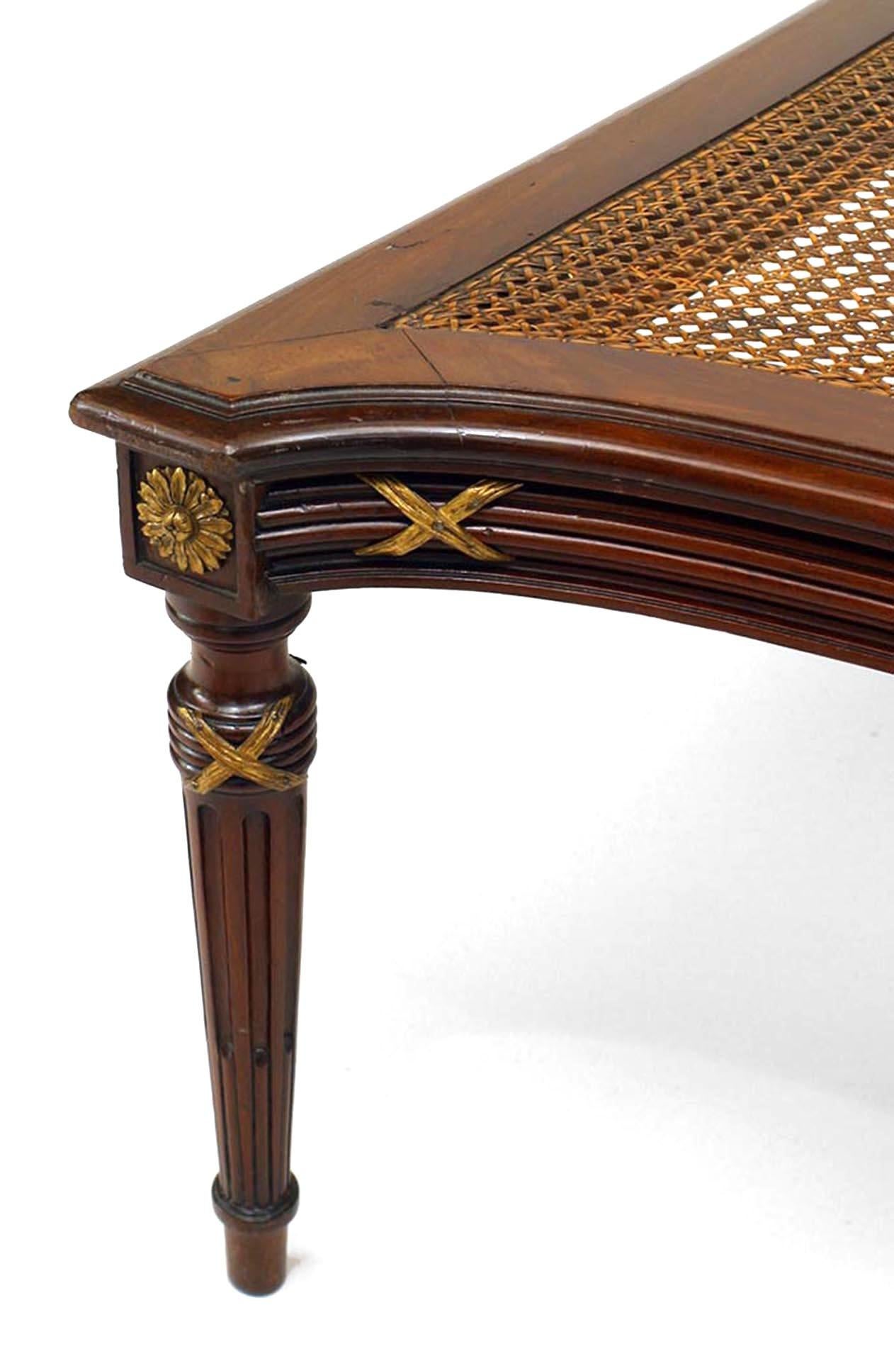 French Louis XVI Style Ormulu Mahogany Ottoman For Sale 1