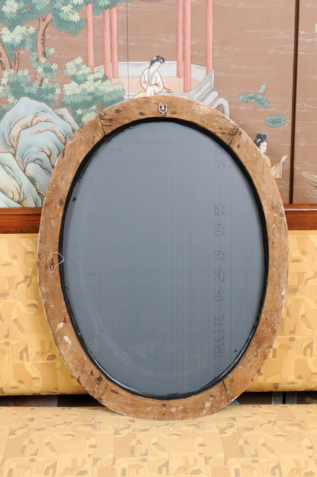French Louis XVI Oval Giltwood Mirror, Late 18th Century 9