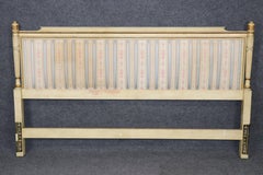 French Louis XVI Paint Decorated King Size Headboard