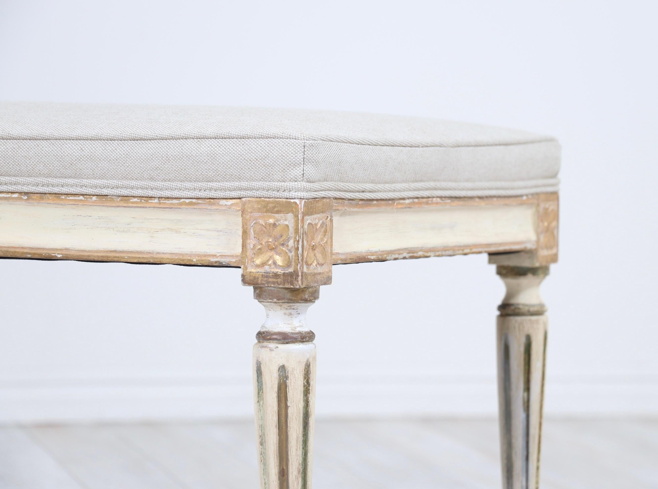 Mid-20th Century French Louis XVI Painted and Parcel-Gilt Benches