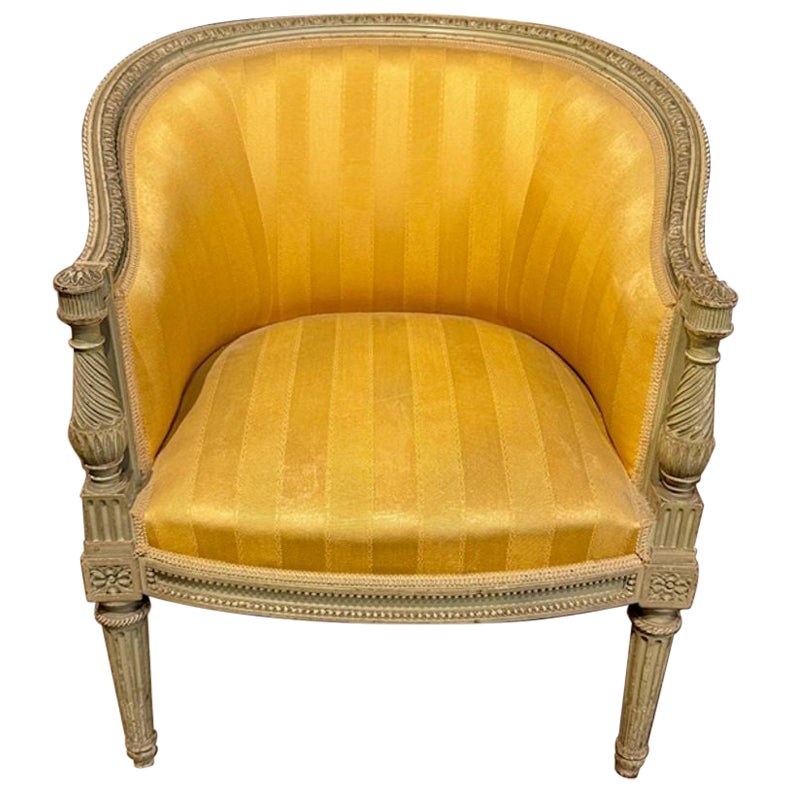 French Louis XVI Painted Bergère For Sale