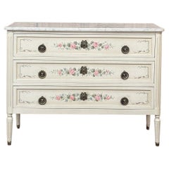 French Louis XVI Painted Commode with Carrara Marble