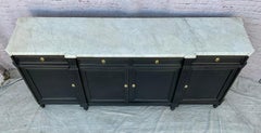 French Louis XVI Painted Sideboard - Enfilade with Marble Top 19th Century