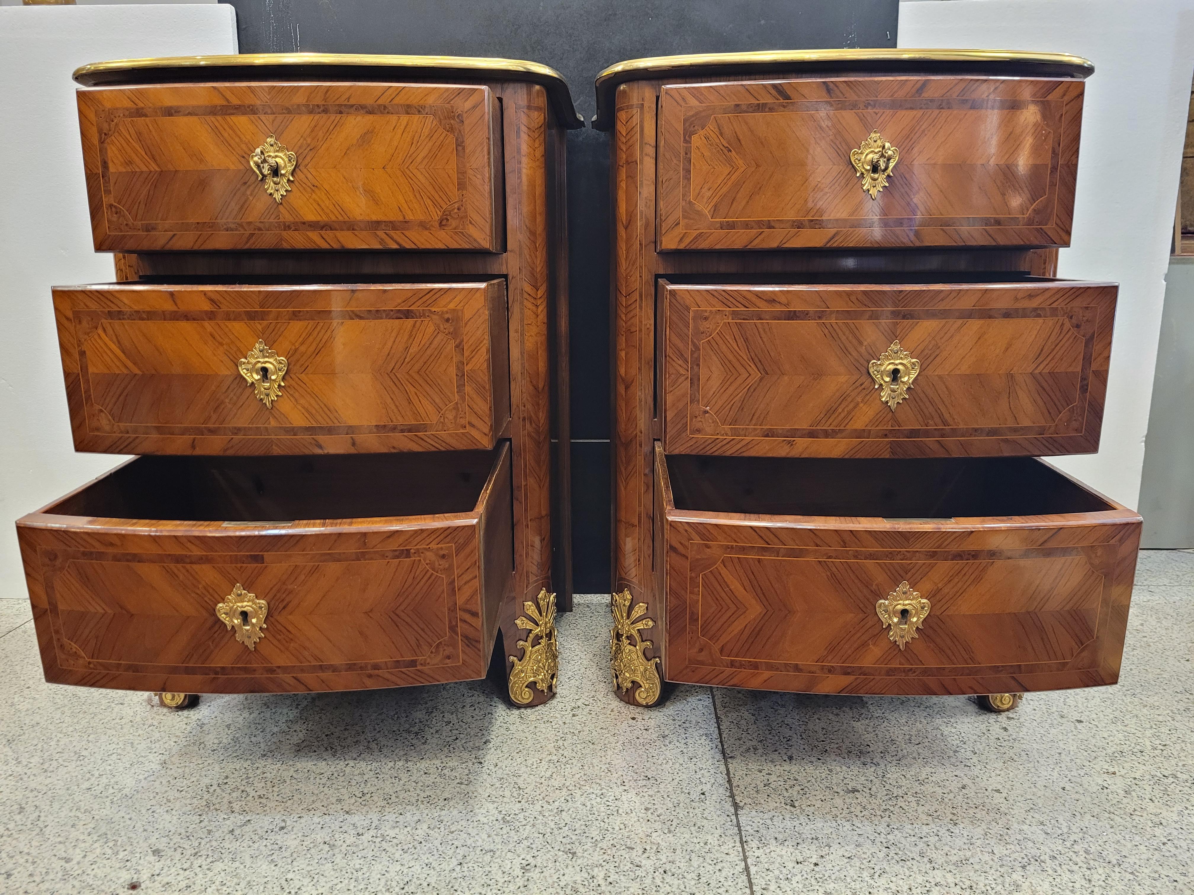 French Louis XVI Pair of Chest of Drawers, Commodes, Wood and Ormolu 11