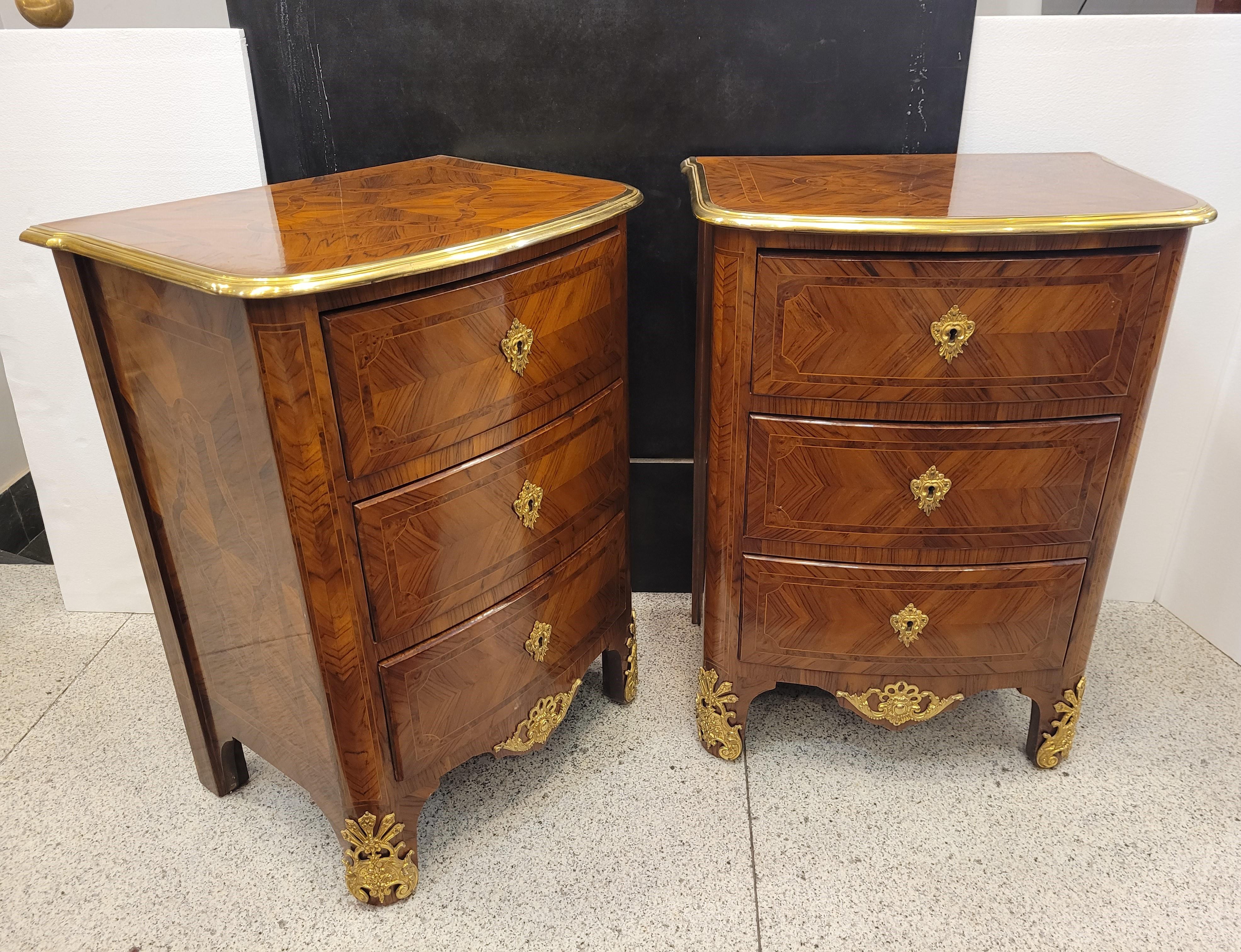 French Louis XVI Pair of Chest of Drawers, Commodes, Wood and Ormolu 13