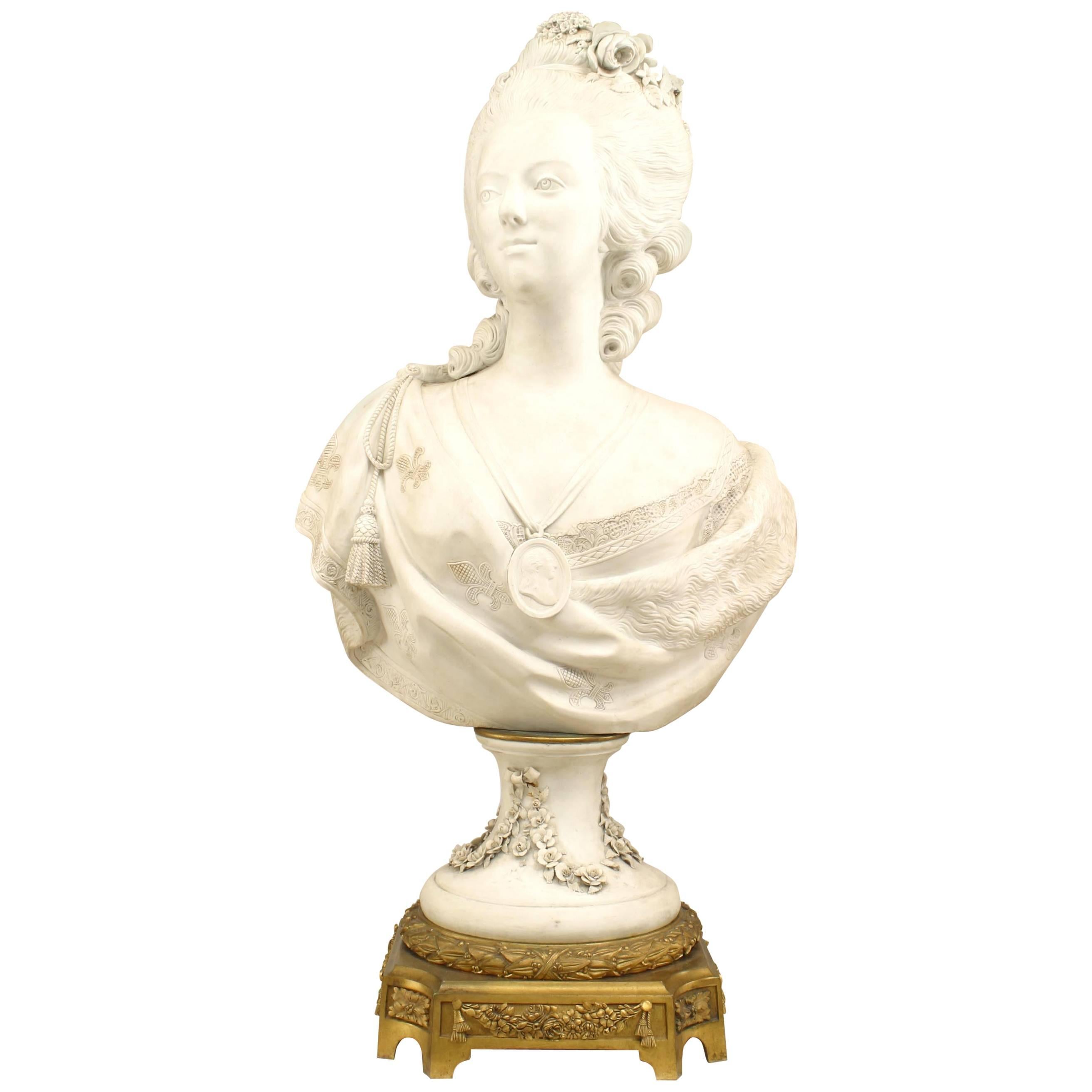French Louis XVI Parium Marie Antoinette Bust For Sale