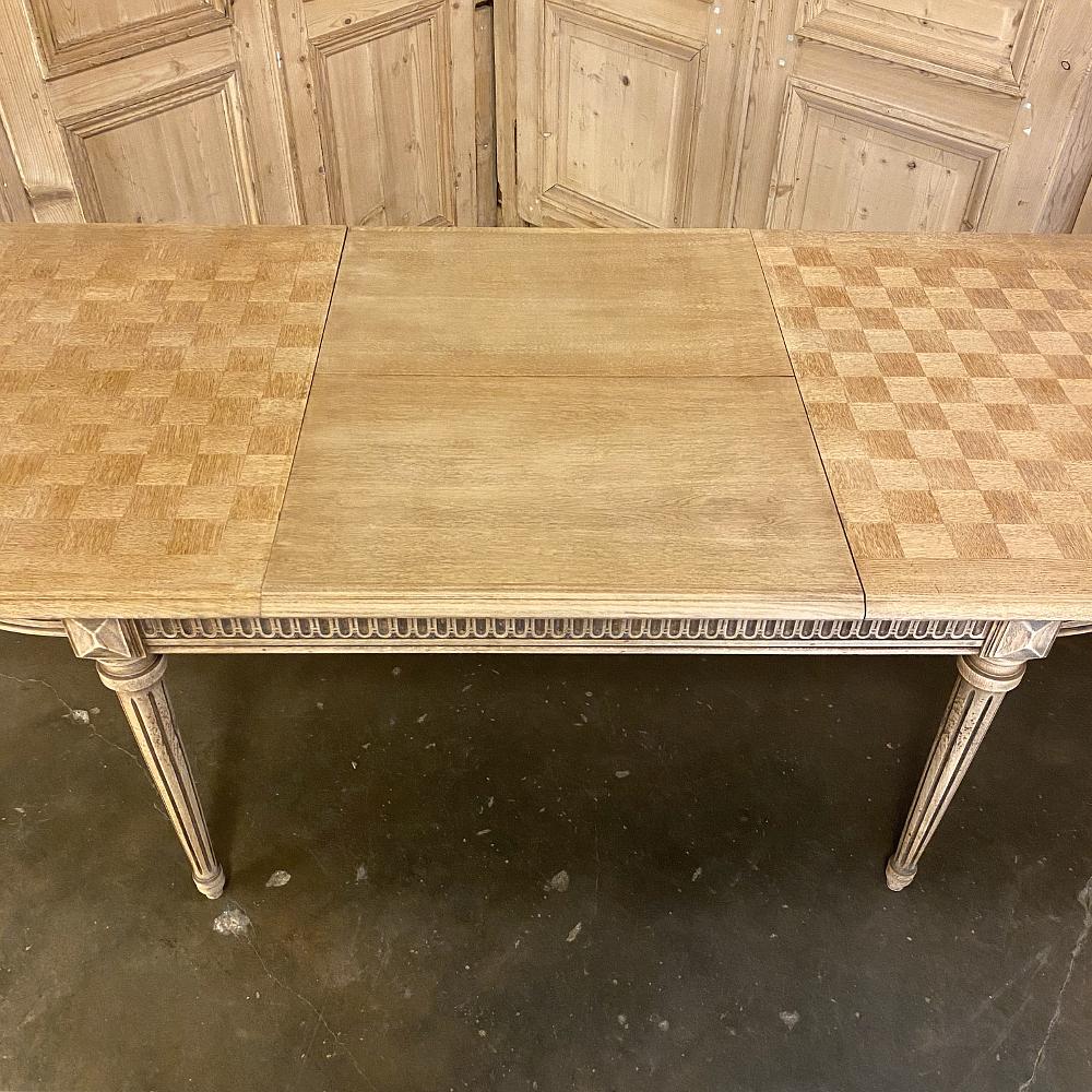 French Louis XVI Parquet Pop Leaf Dining Table 5