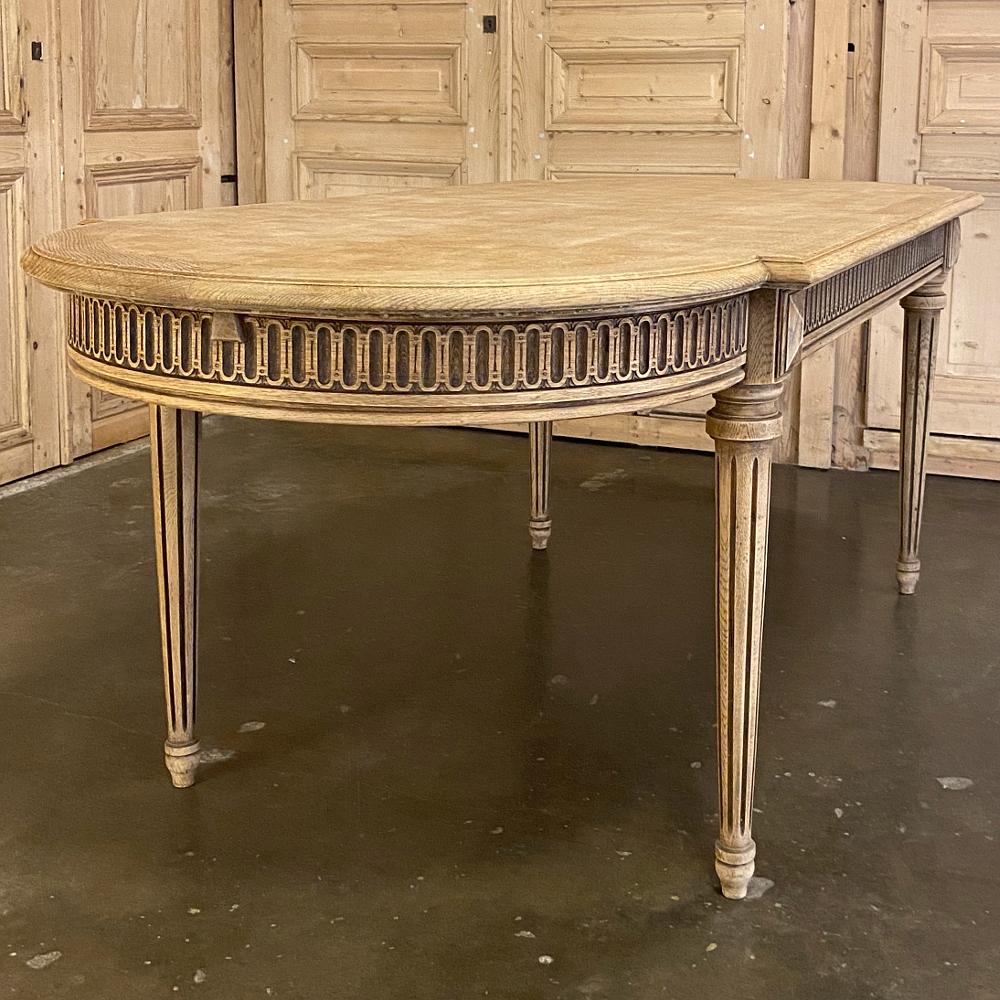 French Louis XVI Parquet Pop Leaf Dining Table 6