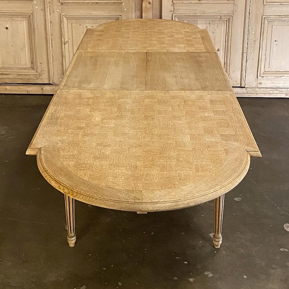 French Louis XVI Parquet Pop Leaf Dining Table 7