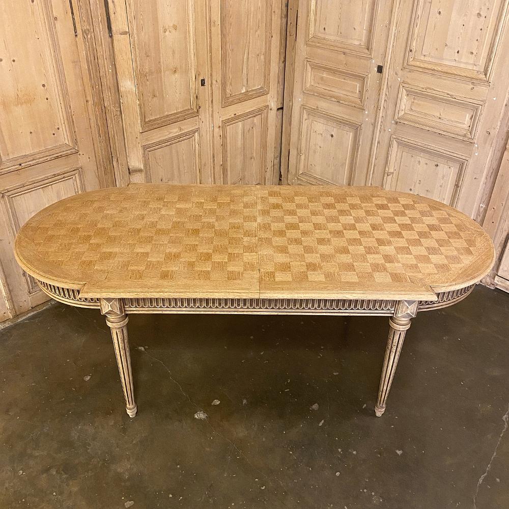 French Louis XVI Parquet Pop Leaf Dining Table 8