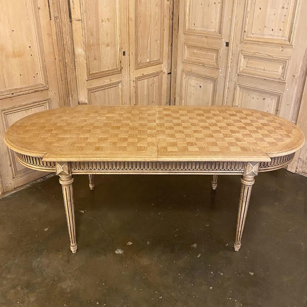 French Louis XVI Parquet Pop Leaf Dining Table 9