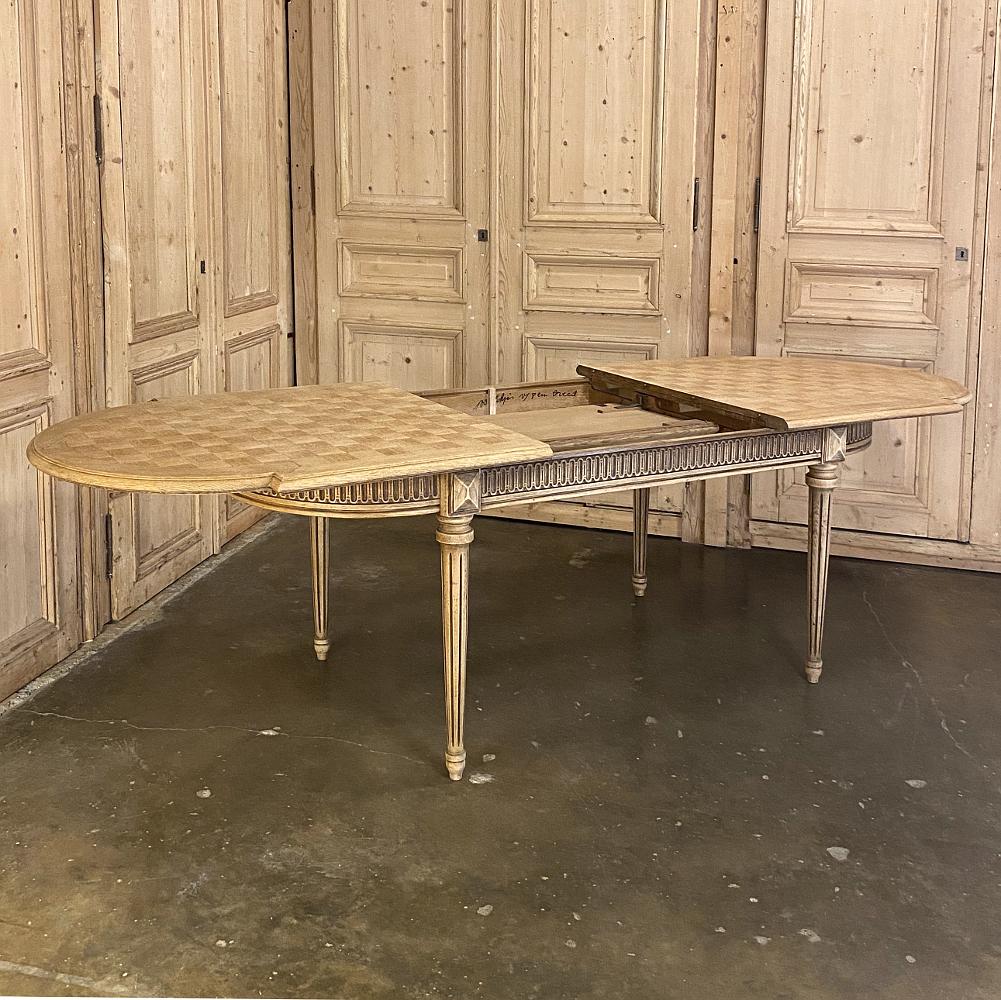 French Louis XVI Parquet Pop Leaf Dining Table 1