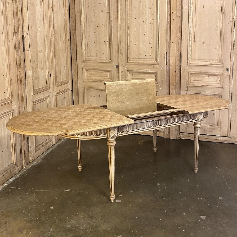 French Louis XVI Parquet Pop Leaf Dining Table 2